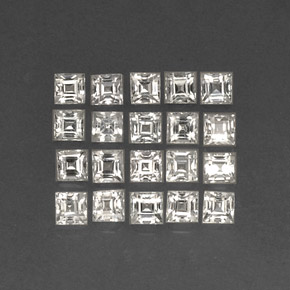 2.61 ct White Sapphire Stone, Natural Sapphire in Square Facet Shape for Sale