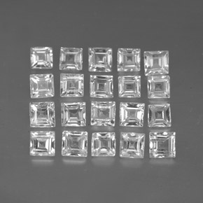 2.47 ct White Sapphire Gemstone, Sapphire Gem in Square Facet Shape for Sale.