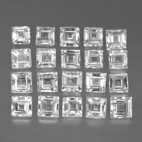 2.47 ct White Sapphire Stone, Natural Sapphire in Square Facet Shape for Sale
