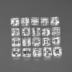 2.66 ct White Sapphire Gemstone, Sapphire Gem in Square Facet Shape for Sale.