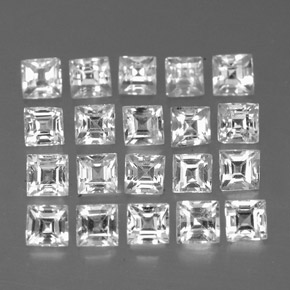 2.66 ct White Sapphire Stone, Natural Sapphire in Square Facet Shape for Sale