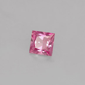 0.54 ct Pink Sapphire Stone, Natural Sapphire in Princess-Cut Shape for Sale