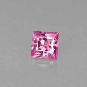 0.60 ct Pink Sapphire Gemstone, Sapphire Gem in Princess-Cut Shape for Sale.
