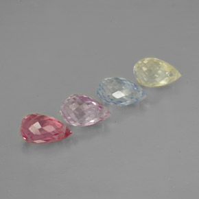 2.23 ct Multicolor Sapphire Stone, Natural Sapphire in Briolette with Hole Shape for Sale
