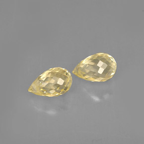 1.48 ct Yellow Sapphire Gemstone, Sapphire Gem in Briolette with Hole Shape for Sale.