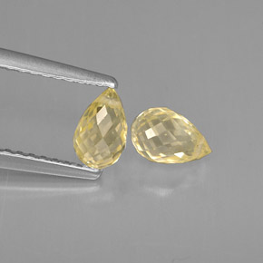1.48 ct Yellow Sapphire Stone, Natural Sapphire in Briolette with Hole Shape for Sale