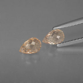 1.41 ct Orange Sapphire Gemstone, Sapphire Gem in Briolette with Hole Shape for Sale.