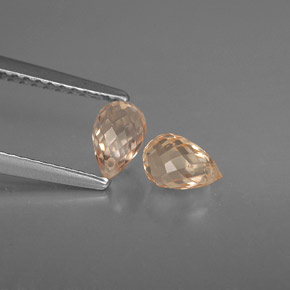 Sapphire Gemstone in 5.7 x 3.8 mm Size for Sale, Sapphire Stone in Light Orange Color