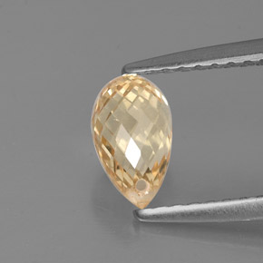 1.12 ct Yellow Sapphire Stone, Natural Sapphire in Briolette with Hole Shape for Sale