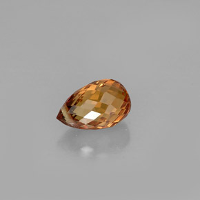 0.91 ct Orange Sapphire Gemstone, Sapphire Gem in Briolette with Hole Shape for Sale.