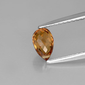0.91 ct Orange Sapphire Stone, Natural Sapphire in Briolette with Hole Shape for Sale