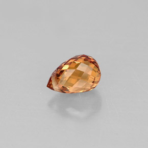 0.89 ct Orange Sapphire Gemstone, Sapphire Gem in Briolette with Hole Shape for Sale.