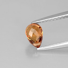 0.89 ct Orange Sapphire Stone, Natural Sapphire in Briolette with Hole Shape for Sale