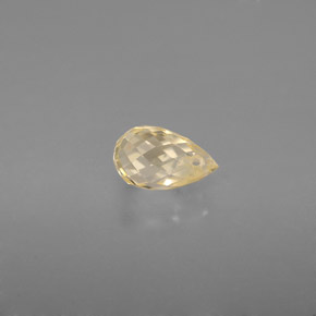 1.07 ct Yellow Sapphire Gemstone, Sapphire Gem in Briolette with Hole Shape for Sale.