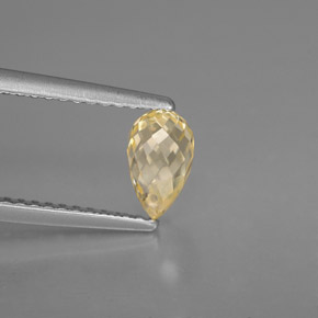 1.07 ct Yellow Sapphire Stone, Natural Sapphire in Briolette with Hole Shape for Sale