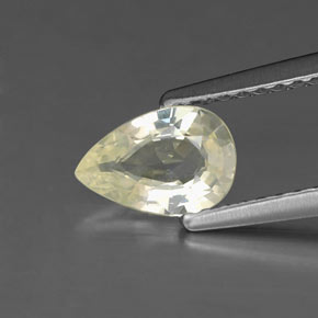 0.81 ct Yellow Sapphire Gemstone, Sapphire Gem in Pear Facet Shape for Sale.