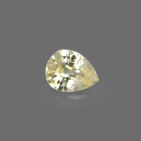 0.44 ct Yellow Sapphire Gemstone, Sapphire Gem in Pear Facet Shape for Sale.