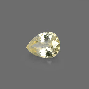 0.44 ct Yellow Sapphire Stone, Natural Sapphire in Pear Facet Shape for Sale