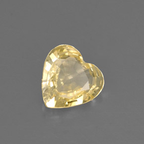 0.59 ct Yellow Sapphire Stone, Natural Sapphire in Heart Facet Shape for Sale