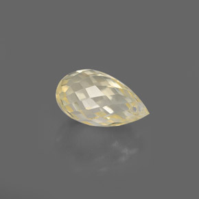 1.31 ct Yellow Sapphire Gemstone, Sapphire Gem in Briolette with Hole Shape for Sale.