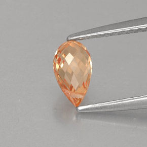 0.91 ct Orange Sapphire Stone, Natural Sapphire in Briolette with Hole Shape for Sale