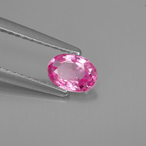 0.52 ct Pink Sapphire Stone, Natural Sapphire in Oval Facet Shape for Sale