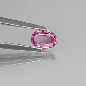 0.46 ct Pink Sapphire Stone, Natural Sapphire in Oval Facet Shape for Sale