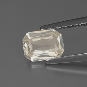 0.87 ct White Sapphire Gemstone, Sapphire Gem in Octagon / Scissor Cut Shape for Sale.