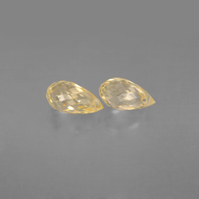 1.63 ct Yellow Sapphire Gemstone, Sapphire Gem in Briolette with Hole Shape for Sale.