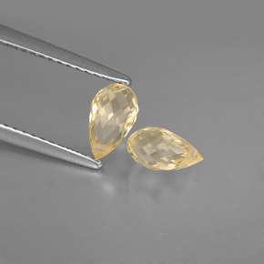 1.63 ct Yellow Sapphire Stone, Natural Sapphire in Briolette with Hole Shape for Sale