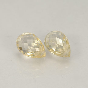 1.87 ct Yellow Sapphire Gemstone, Sapphire Gem in Briolette with Hole Shape for Sale.