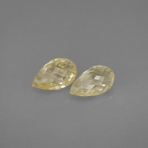 2.47 ct Yellow Sapphire Gemstone, Sapphire Gem in Briolette with Hole Shape for Sale.