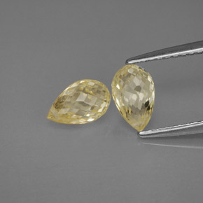 2.47 ct Yellow Sapphire Stone, Natural Sapphire in Briolette with Hole Shape for Sale