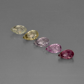 4.46 ct Multicolor Sapphire Gemstone, Sapphire Gem in Briolette with Hole Shape for Sale.