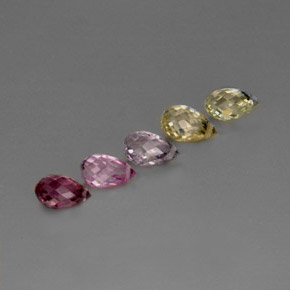 4.46 ct Multicolor Sapphire Stone, Natural Sapphire in Briolette with Hole Shape for Sale