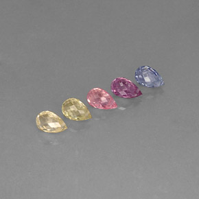 2.63 ct Multicolor Sapphire Stone, Natural Sapphire in Briolette with Hole Shape for Sale