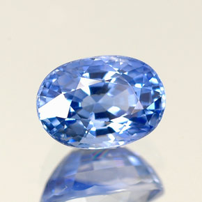 1.34 ct Blue Sapphire Gemstone, Sapphire Gem in Oval Facet Shape for Sale.