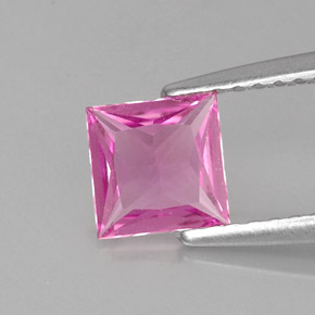 0.72 ct Pink Sapphire Gemstone, Sapphire Gem in Princess-Cut Shape for Sale.