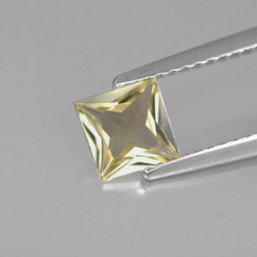 0.82 ct Yellow Sapphire Gemstone, Sapphire Gem in Princess-Cut Shape for Sale.
