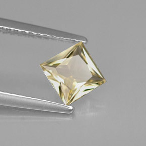 0.82 ct Yellow Sapphire Stone, Natural Sapphire in Princess-Cut Shape for Sale