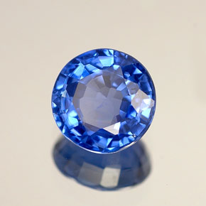 0.99 ct Blue Sapphire Stone, Natural Sapphire in Round Facet Shape for Sale