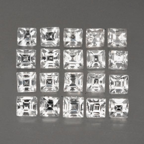 1.40 ct White Sapphire Stone, Natural Sapphire in Square Step-Cut Shape for Sale