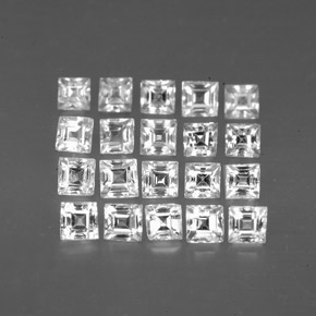 1.87 ct White Sapphire Gemstone, Sapphire Gem in Square Facet Shape for Sale.