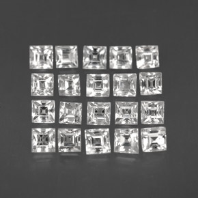 1.76 ct White Sapphire Gemstone, Sapphire Gem in Square Facet Shape for Sale.