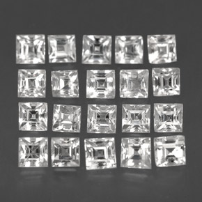 1.76 ct White Sapphire Stone, Natural Sapphire in Square Facet Shape for Sale