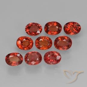 2.72 ctw Red Sapphire Stones, Natural Sapphire in Oval Facet Shape for Sale