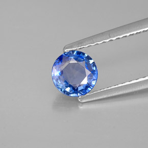 0.69 ct Blue Sapphire Gemstone, Sapphire Gem in Round Facet Shape for Sale.