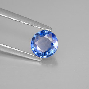 0.69 ct Blue Sapphire Stone, Natural Sapphire in Round Facet Shape for Sale