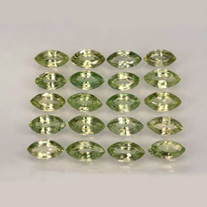 3.45 ct Green Sapphire Stone, Natural Sapphire in Marquise Facet Shape for Sale