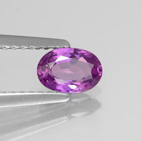 0.56 ct Violet Sapphire Stone, Natural Sapphire in Oval Facet Shape for Sale